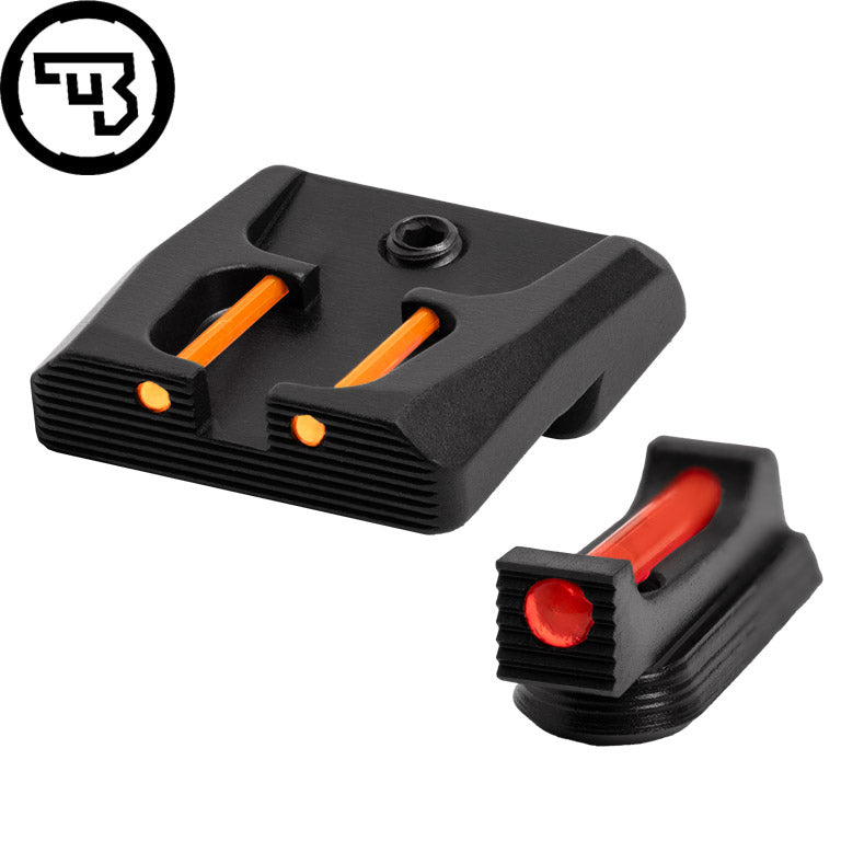 CZ P-07, CZ P-09 fiksuotų taikiklių komplektas su optiniais siūleliais | B tipas