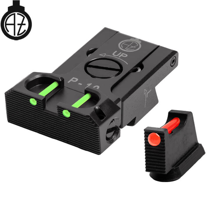 CZ P-10 reguliuojami mechaniniai taikikliai | šviesolaidinis B