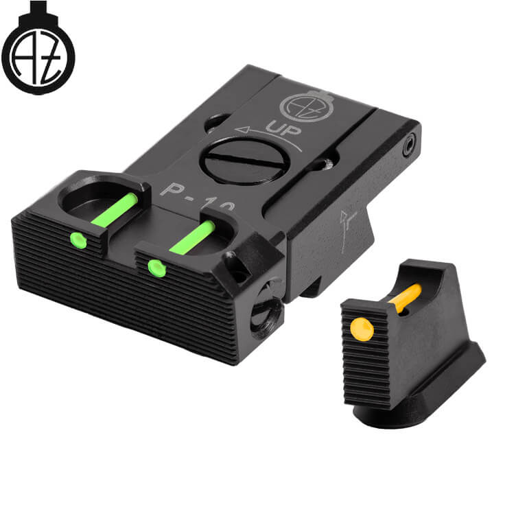 CZ P-10 reguliuojami mechaniniai taikikliai | šviesolaidinis B