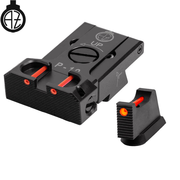 CZ P-10 reguliuojami mechaniniai taikikliai | šviesolaidinis B