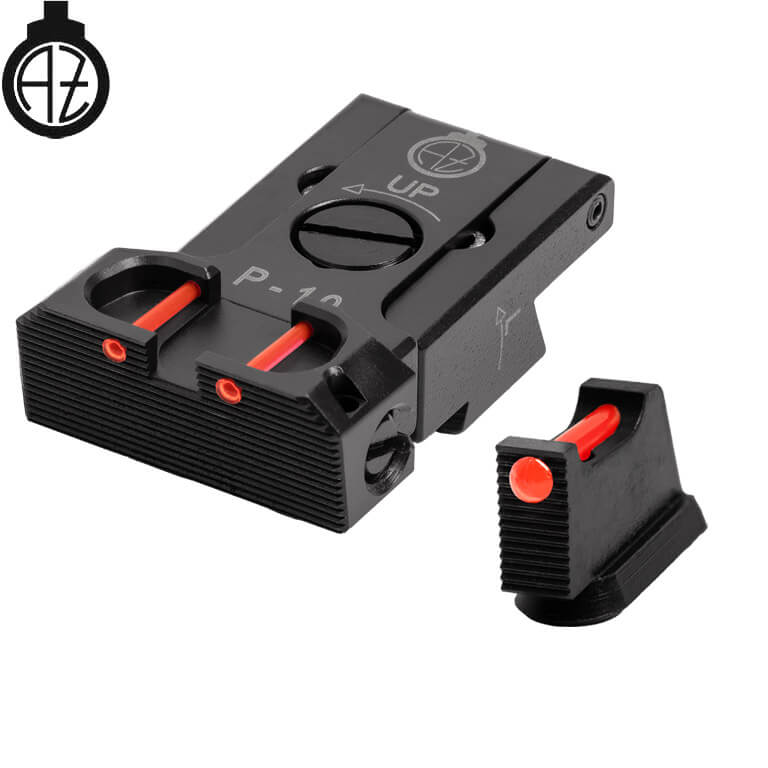 CZ P-10 reguliuojami mechaniniai taikikliai | šviesolaidinis B