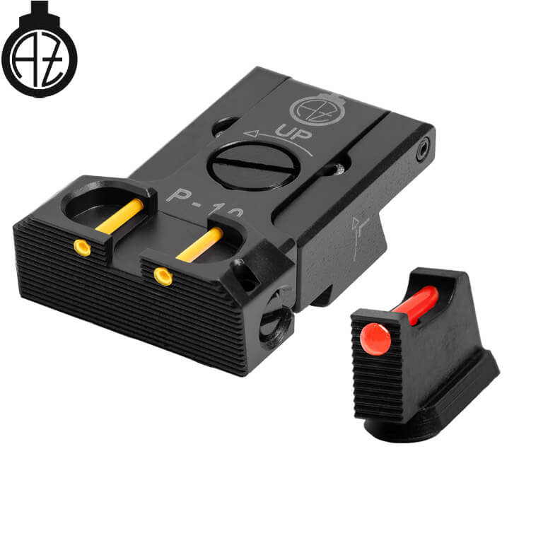 CZ P-10 reguliuojami mechaniniai taikikliai | šviesolaidinis B