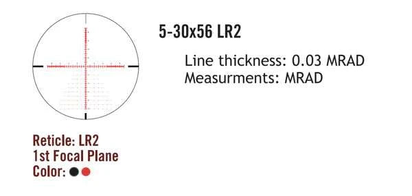 Sightmark Presidio 5-30x56 LR2 FFP šautuvo optinis taikiklis