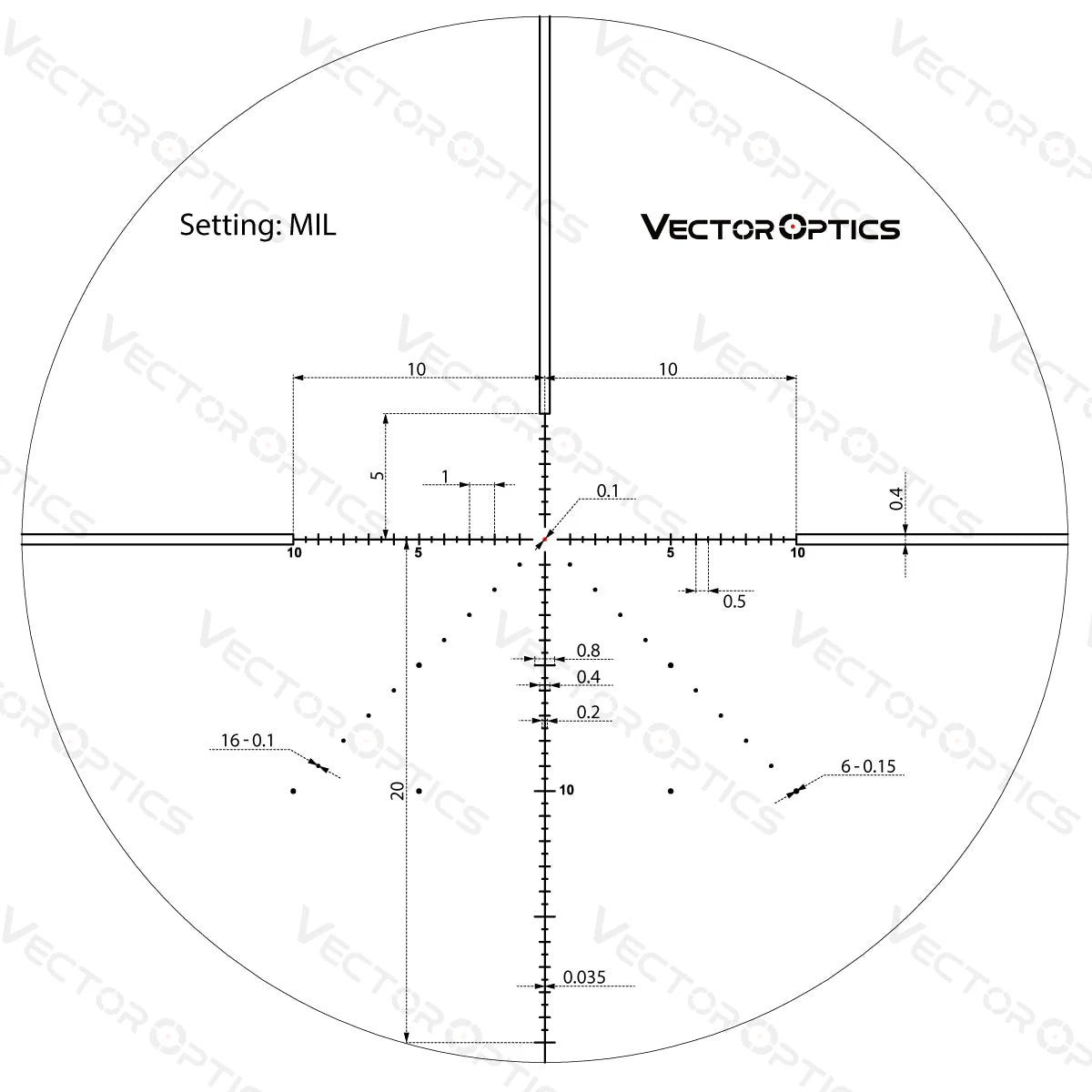 Vector Optics Veyron 6-24x44 IR Pirmo židinio plokštumos apšviestas taikiklis Vector Optics