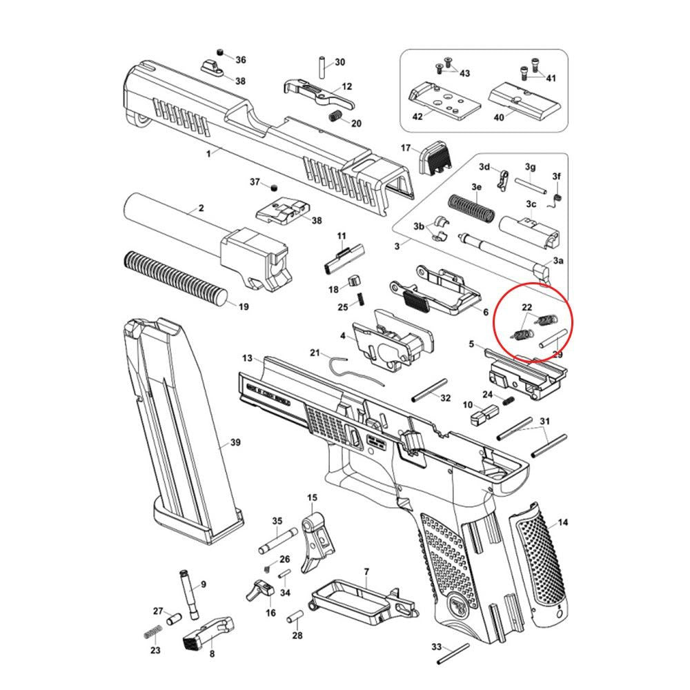 CZ P-10 nuleistuko svirties spyruoklė | 2 vnt.