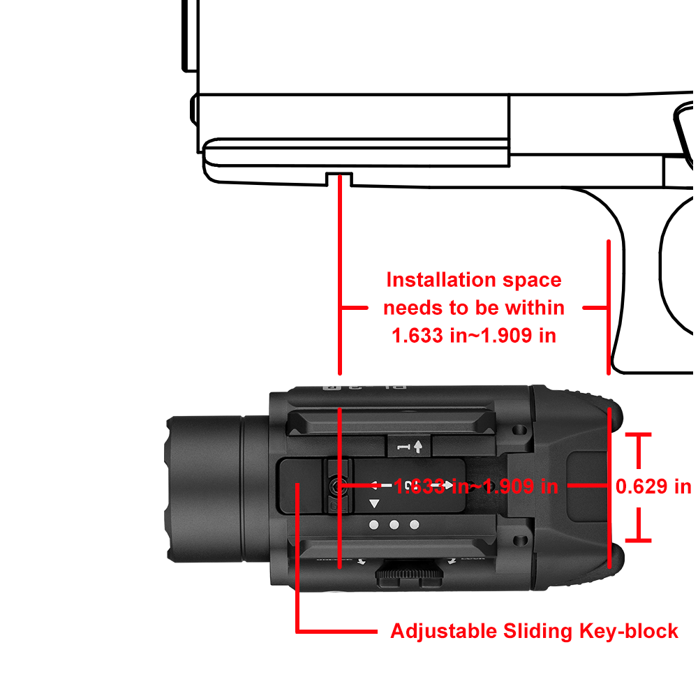 Olight PL-3R Valkyrie | pistoleto žibintuvėlis | 1.500 lm