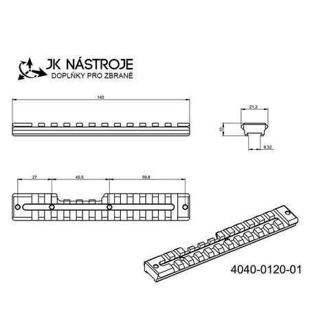 CZ 457 Picatinny bėgelis JK-N