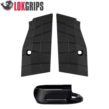 CZ Shadow 2 Compact & Carry trumpintos aliuminio rankenos plokštelės & aliuminio magwell | Gridlok_juoda
