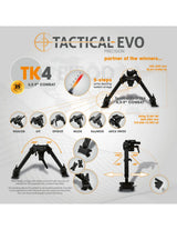 Tactical dvikojis Combat TK4 6,5-9"
