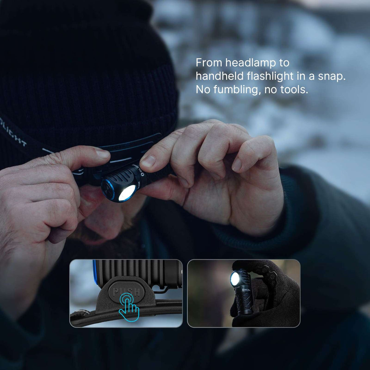 Olight Perun 3 Mini | įkraunamas galvos žibintas | 1.250 lm